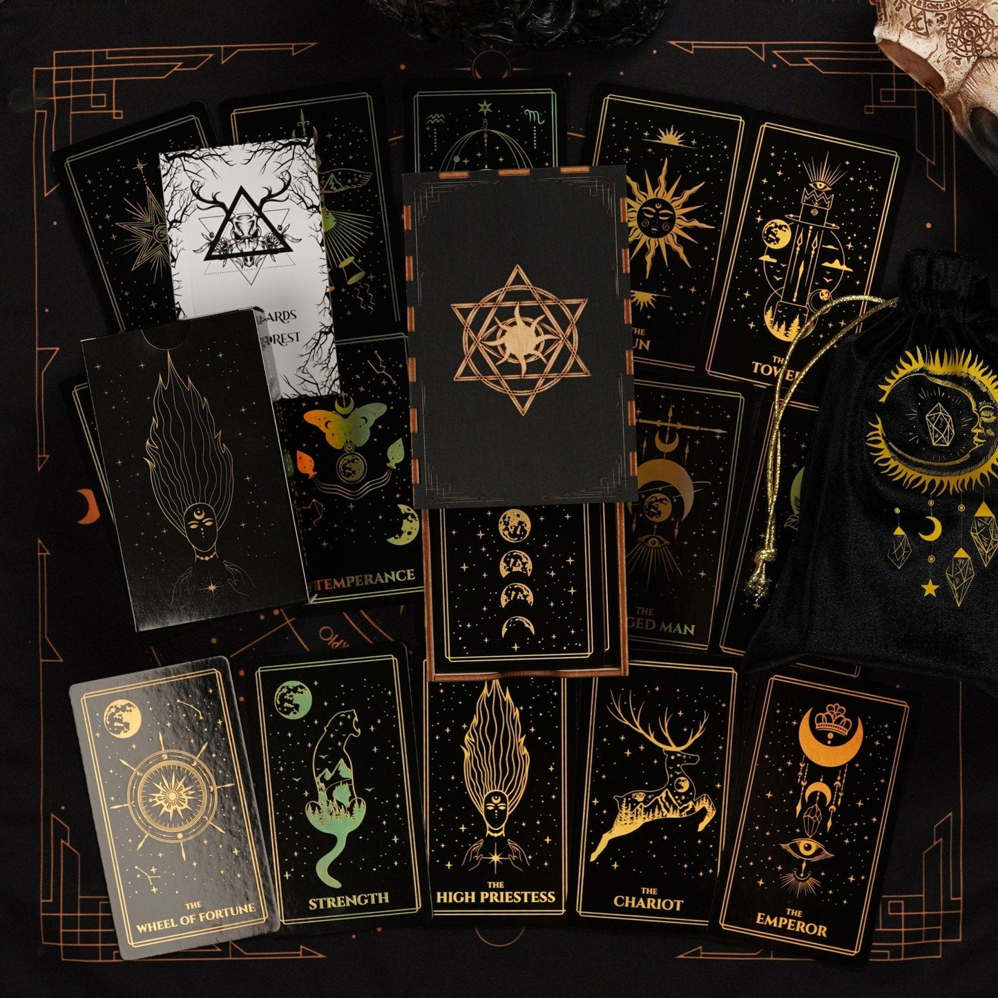 Moonlight Tarot Cards Gold Rainbow Foil