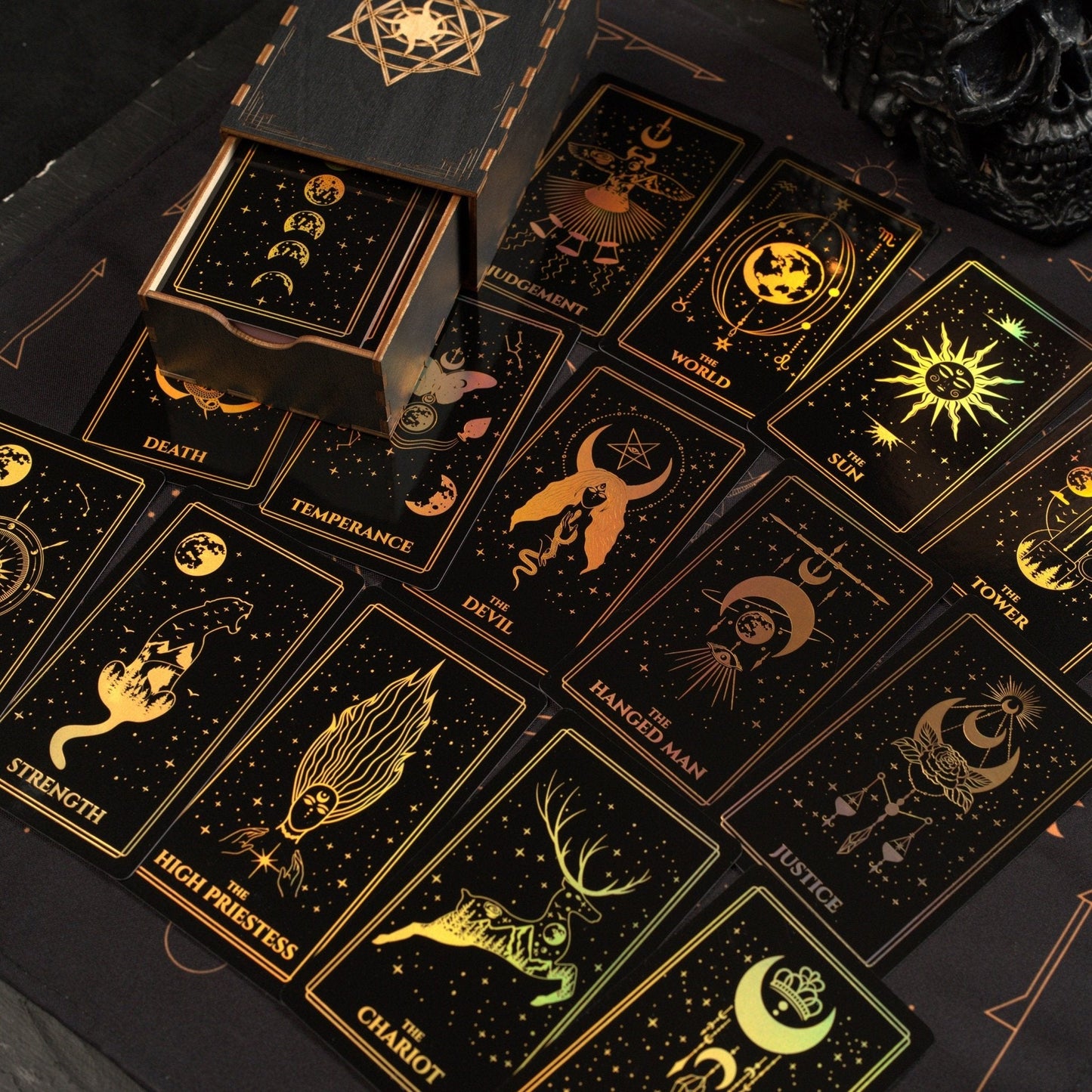 Moonlight Tarot Cards Gold Rainbow Foil