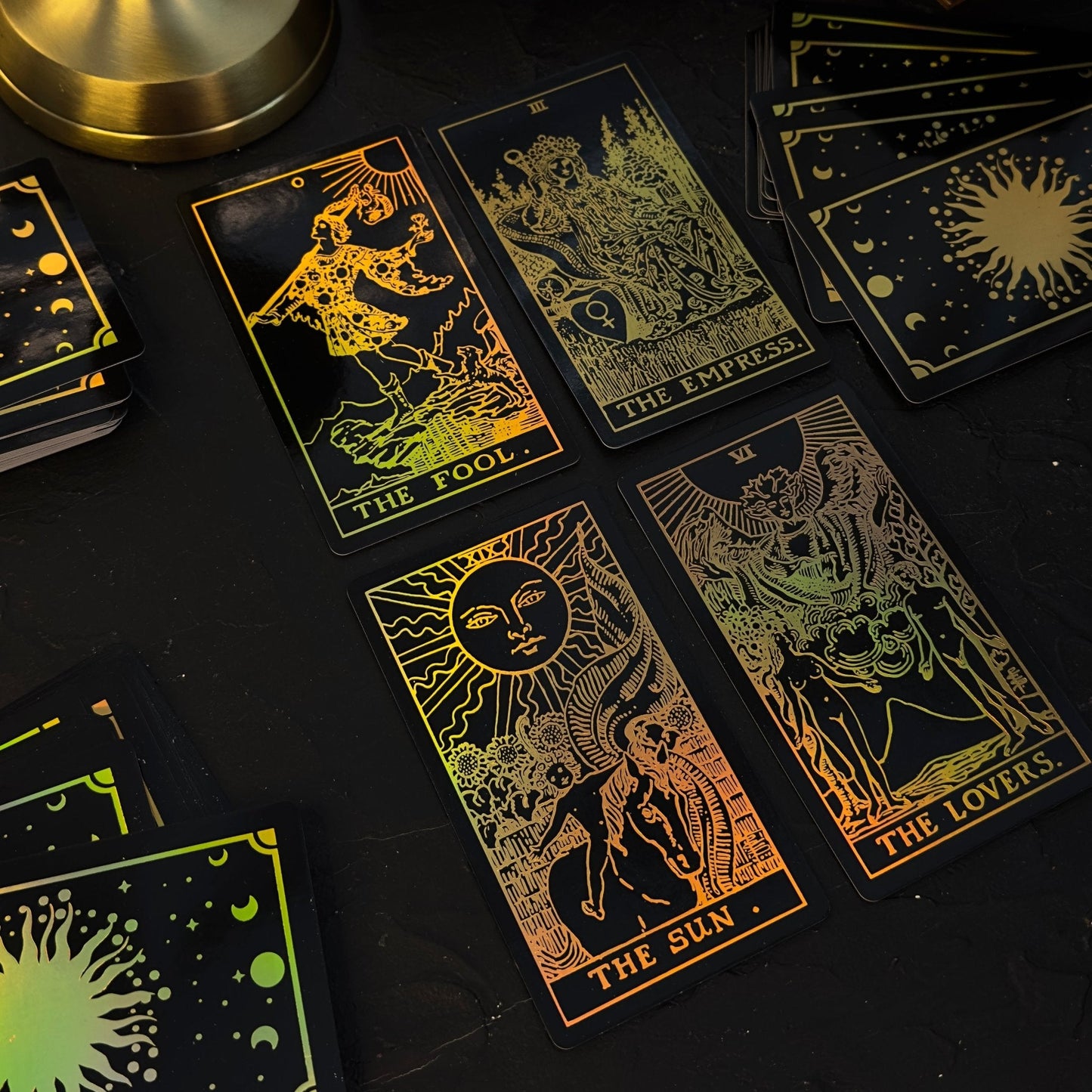 The Smith-Waite Tarotc Cards Gold Rainbow Foil
