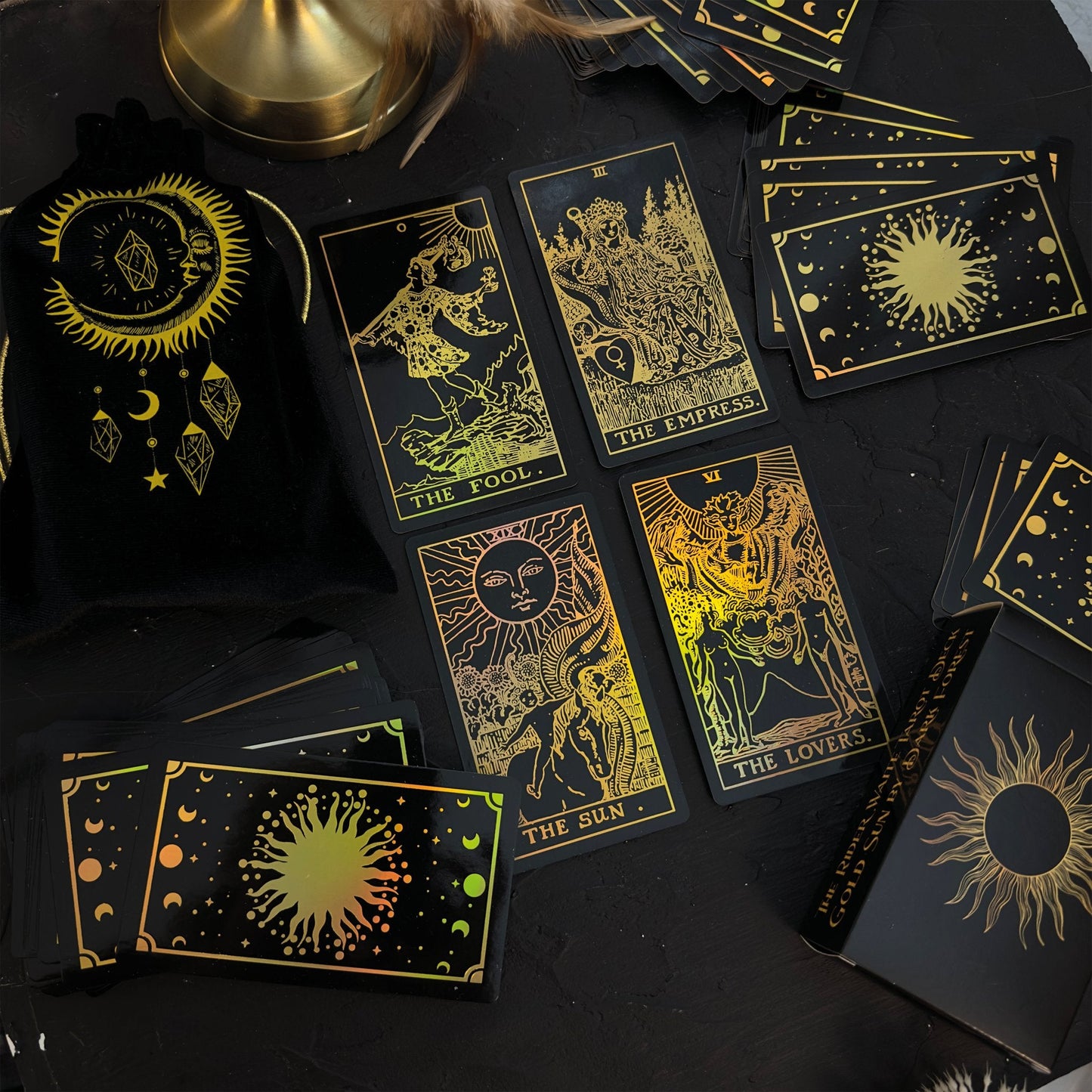 The Smith-Waite Tarotc Cards Gold Rainbow Foil