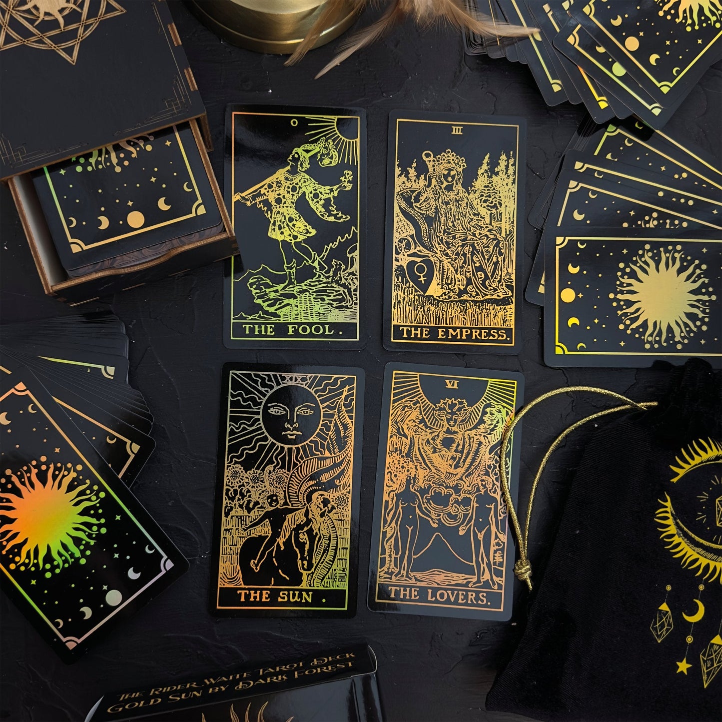 The Smith-Waite Tarotc Cards Gold Rainbow Foil
