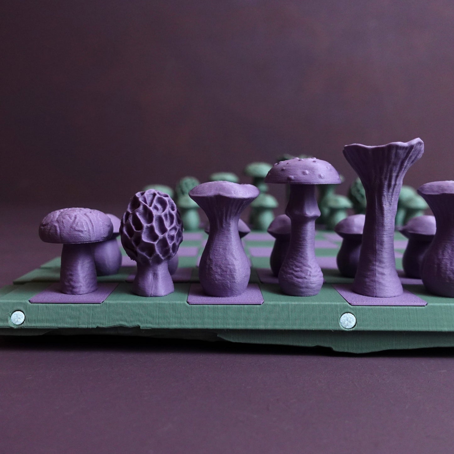 Forest Mushroom Log Chess Set