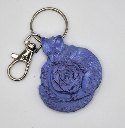 Fox Flower Fidget Toy Keychain