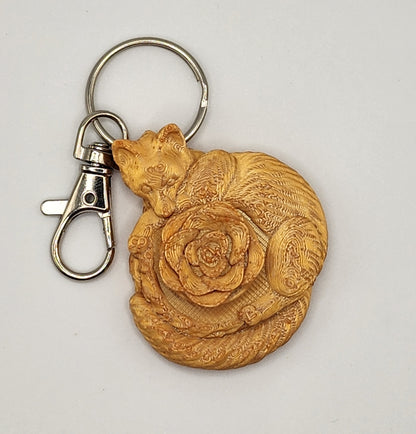 Fox Flower Fidget Toy Keychain