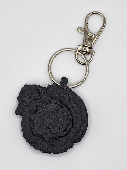 Dragon Spinning Flower Fidget Keychain