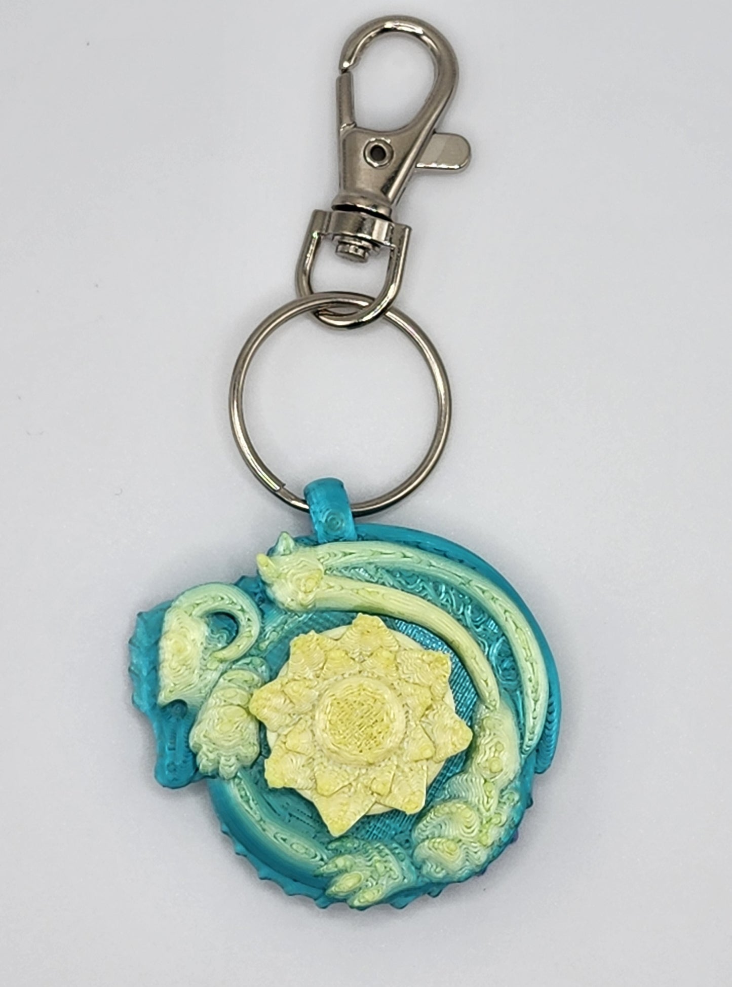 Dragon Spinning Flower Fidget Keychain