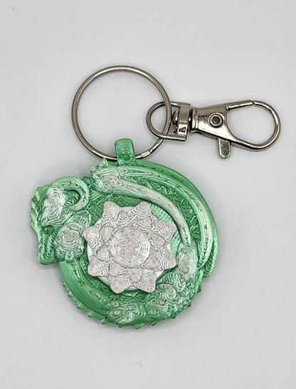 Dragon Spinning Flower Fidget Keychain