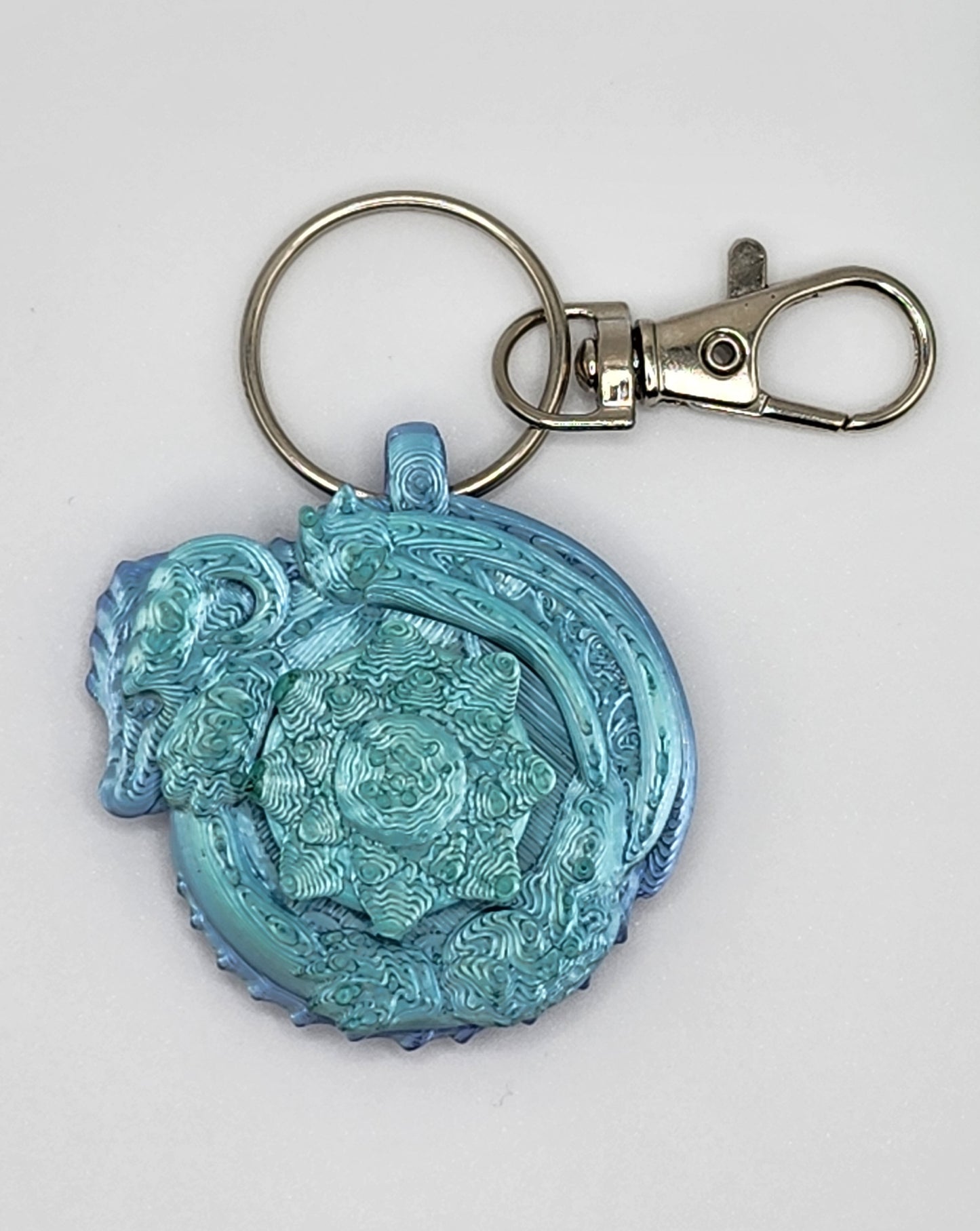 Dragon Spinning Flower Fidget Keychain