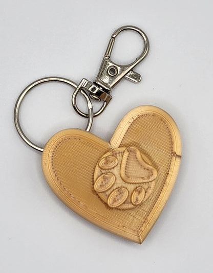 Heart Pawprint Fidget Toy Keychain