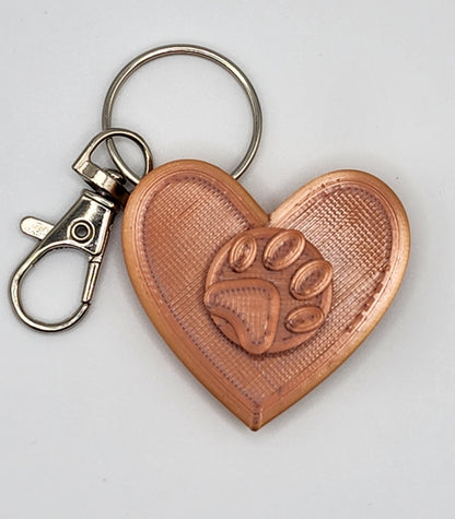 Heart Pawprint Fidget Toy Keychain