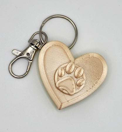 Heart Pawprint Fidget Toy Keychain