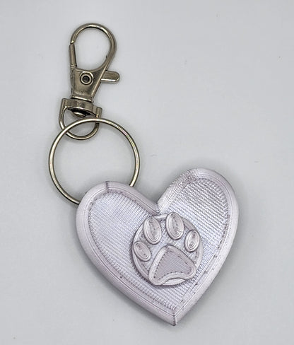 Heart Pawprint Fidget Toy Keychain