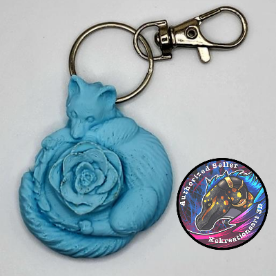 Fox Flower Fidget Toy Keychain