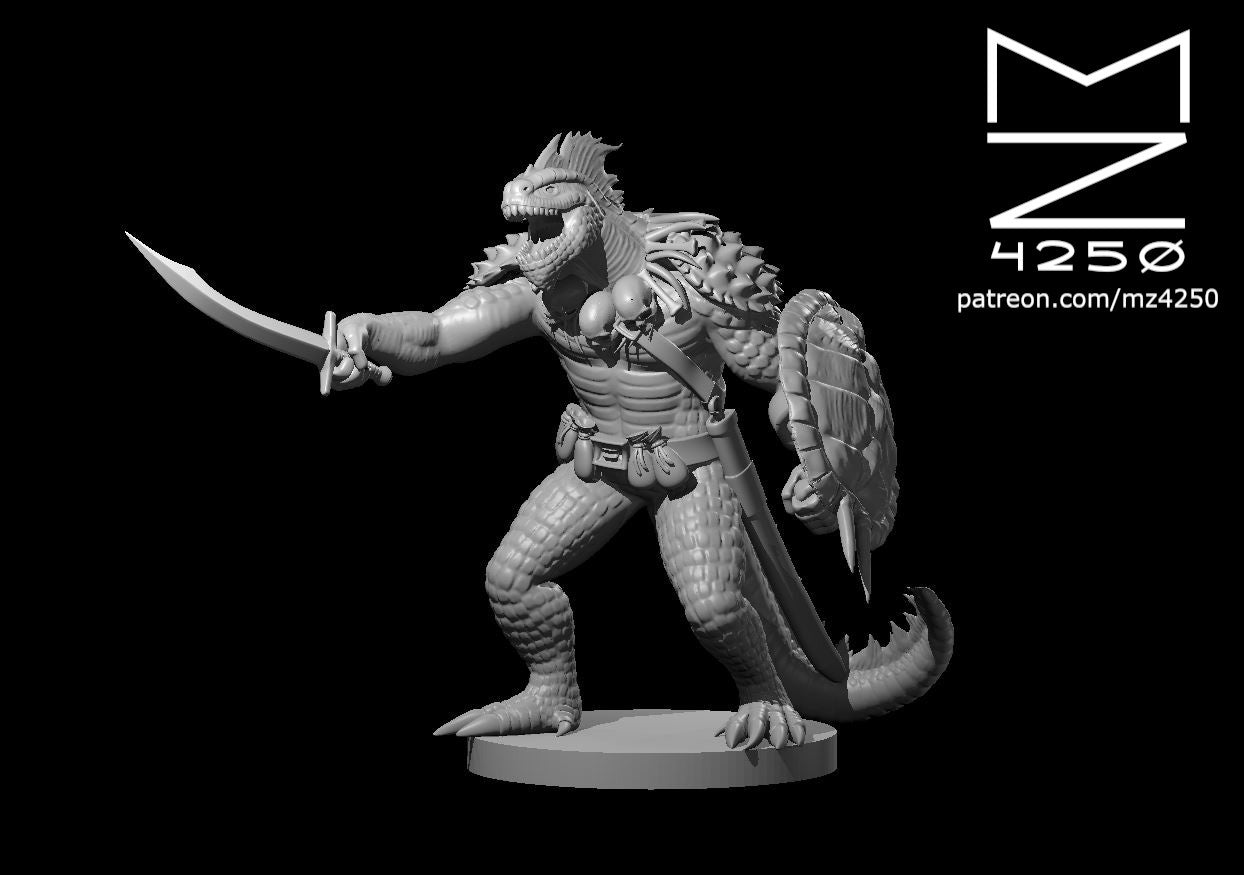 Resin 3D Printed Lizardfolk Bandit Captain Mini