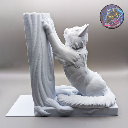 Scratching Kitty Bookends