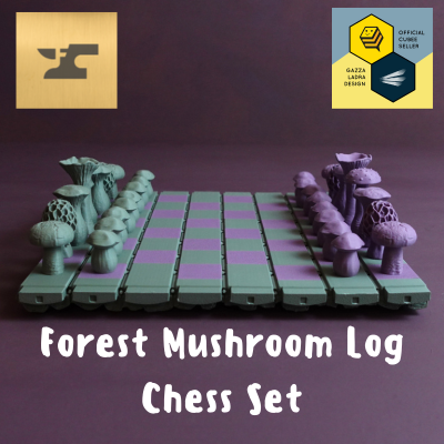 Forest Mushroom Log Chess Set