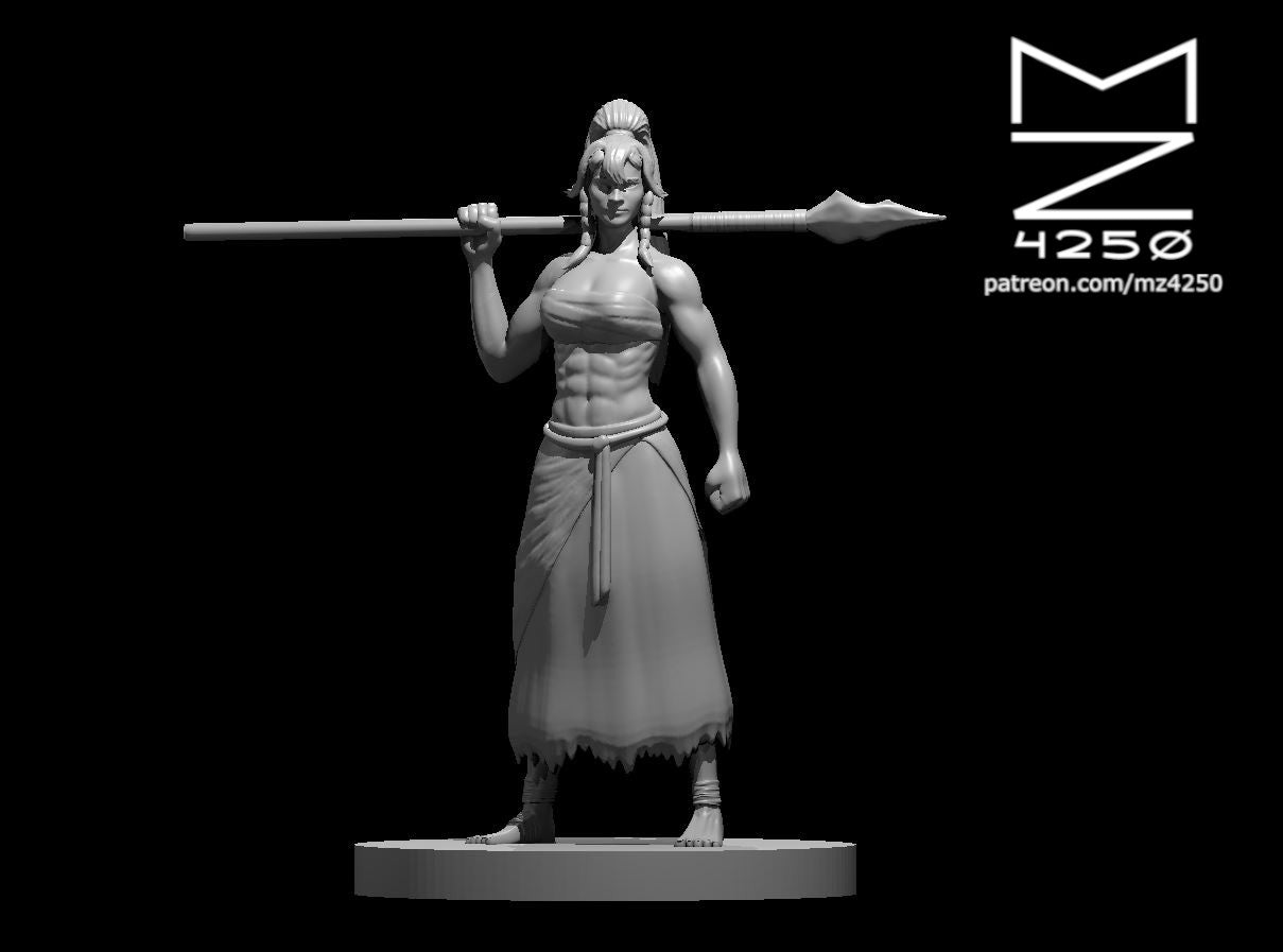 Resin 3D Printed Tribal Warrior Mini