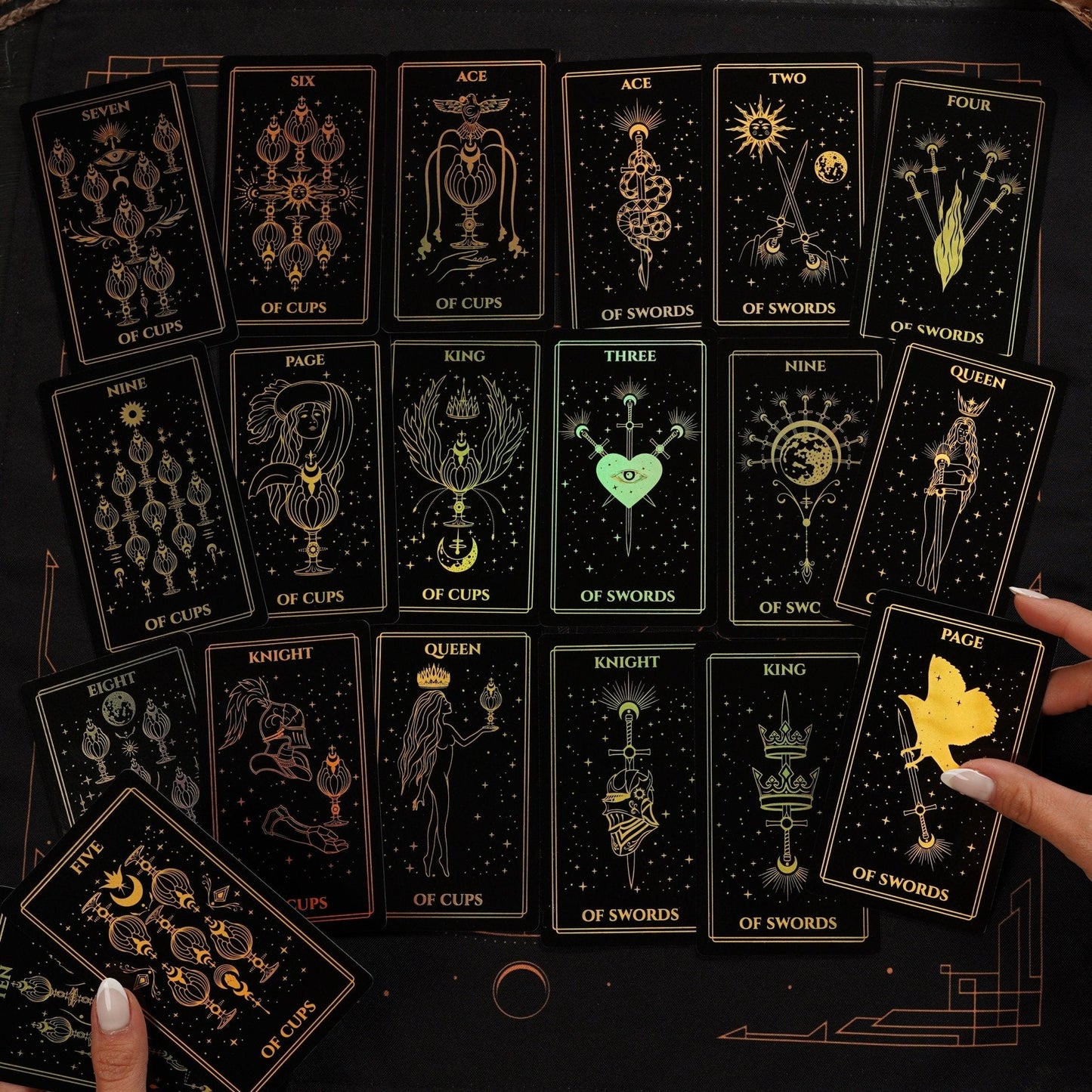 Moonlight Tarot Cards Gold Rainbow Foil