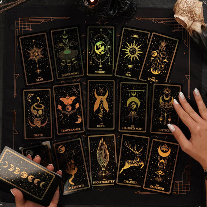 Moonlight Tarot Cards Gold Rainbow Foil