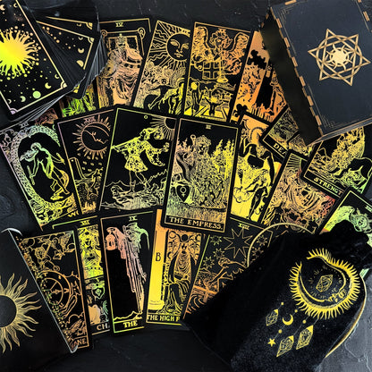 The Smith-Waite Tarotc Cards Gold Rainbow Foil