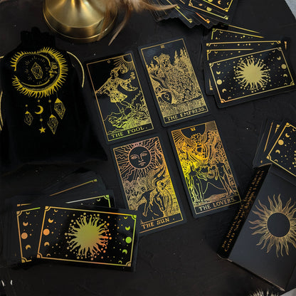 The Smith-Waite Tarotc Cards Gold Rainbow Foil