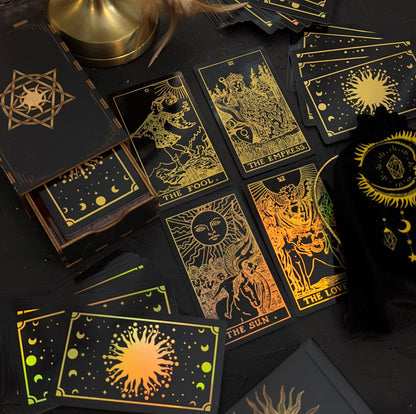 The Smith-Waite Tarotc Cards Gold Rainbow Foil
