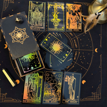 The Smith-Waite Tarotc Cards Gold Rainbow Foil