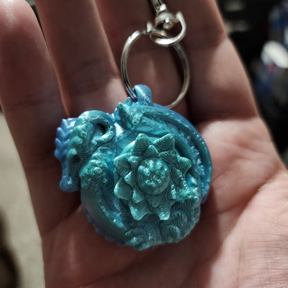 Dragon Spinning Flower Fidget Keychain