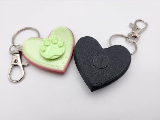 Heart Pawprint Fidget Toy Keychain