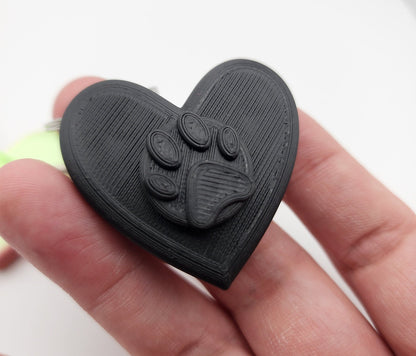 Heart Pawprint Fidget Toy Keychain